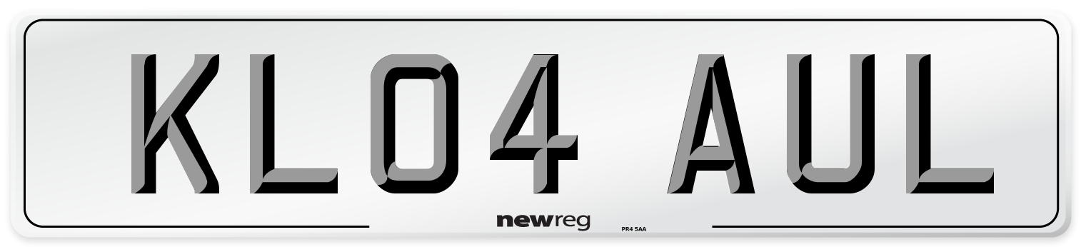 KL04 AUL Number Plate from New Reg